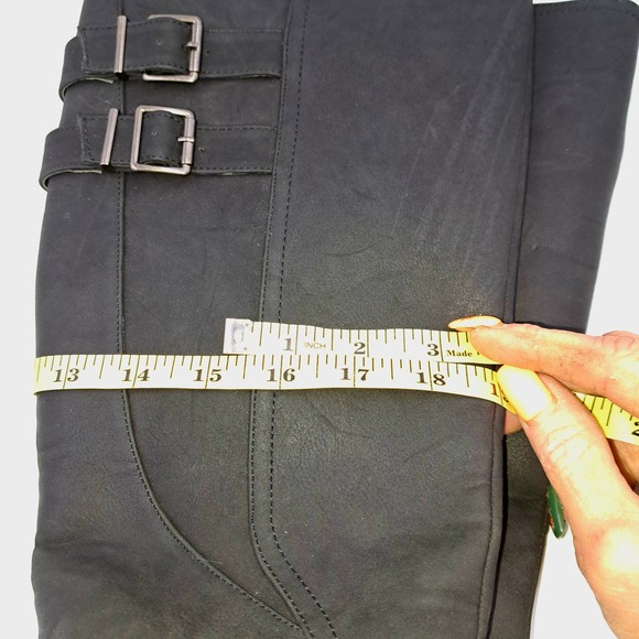 Chelsee Girl Black Knee High Wedge Heel 9 - Picture 12 of 15